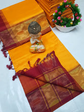 Load image into Gallery viewer, Handloom tripura silk sarees with pochamalli border
