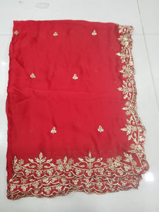 Chiffon cutwork lehenga Dupatta