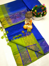 Load image into Gallery viewer, Handloom tripura silk sarees with pochamalli border
