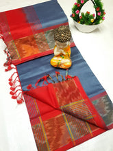 Load image into Gallery viewer, Handloom tripura silk sarees with pochamalli border
