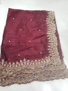 Chiffon cutwork lehenga Dupatta