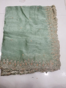 Chiffon cutwork lehenga Dupatta