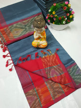 Load image into Gallery viewer, Handloom tripura silk sarees with pochamalli border
