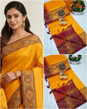 Load image into Gallery viewer, Handloom tripura silk sarees with pochamalli border
