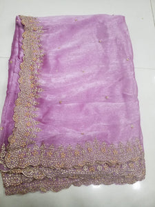 Chiffon cutwork lehenga Dupatta