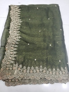 Chiffon cutwork lehenga Dupatta