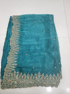 Chiffon cutwork lehenga Dupatta