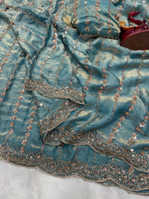 Load image into Gallery viewer, Space silk designer party wear sequence border sarees

