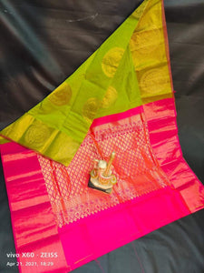 Chanderi Peacock Butta Silk Cotton Sarees - Sheetal Fashionzz