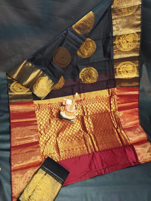 Chanderi Peacock Butta Silk Cotton Sarees - Sheetal Fashionzz