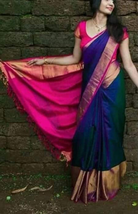 Pure Uppada 400kaddy plain silk  sarees - Sheetal Fashionzz
