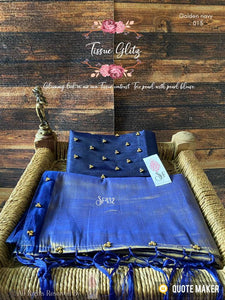Elegant Uppada style Tissue Sarees with Galmy border Matched with trio pearl Blouse - Sheetal Fashionzz