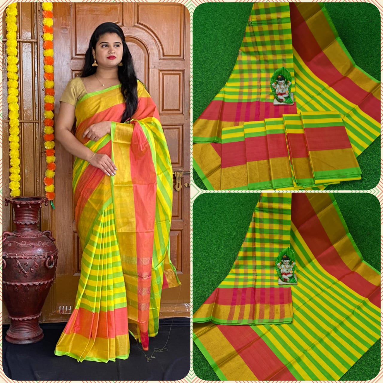 Tripura cottion sarees with Running Blouse - Sheetal Fashionzz