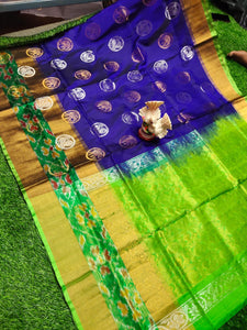 Uppada pattu with pochampalli border rich pallu buta sarees - Sheetal Fashionzz