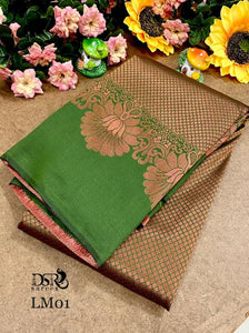 DSR-Banarasi Mugal Floral Kanchi Semi Silk Sarees - Sheetal Fashionzz