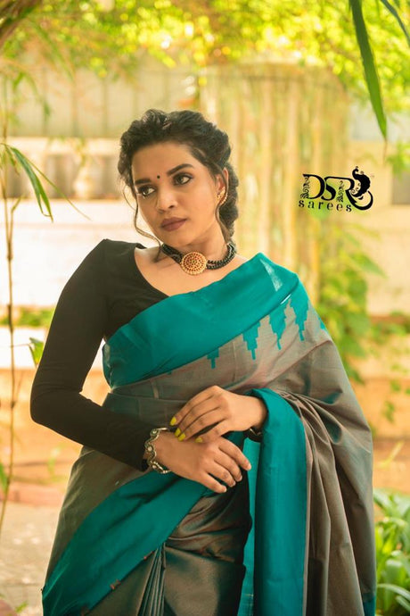 DSR-Temple Tissue Pattu Sarees - Sheetal Fashionzz