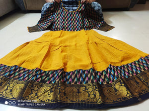 Madurai Sungudi All over Zari checks Fabric & banarasi jacord cotton combo - Sheetal Fashionzz