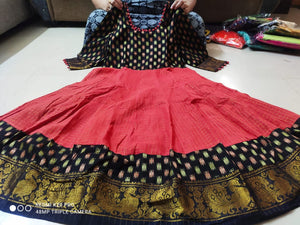 Madurai Sungudi All over Zari checks Fabric & banarasi jacord cotton combo - Sheetal Fashionzz