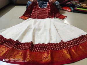 Madurai Sungudi All over Zari checks Fabric & banarasi jacord cotton combo - Sheetal Fashionzz