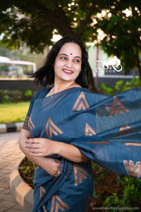 Dsr Modal saree with allover copper gicha buttis - Sheetal Fashionzz