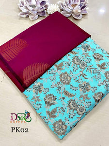 DSR-Kanchi Soft Silk Sarees with Designer blouse - Sheetal Fashionzz