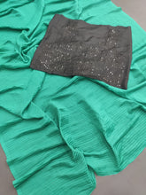 Load image into Gallery viewer, Vichitra Silk Crushed Pleats sarees - Sheetal Fashionzz
