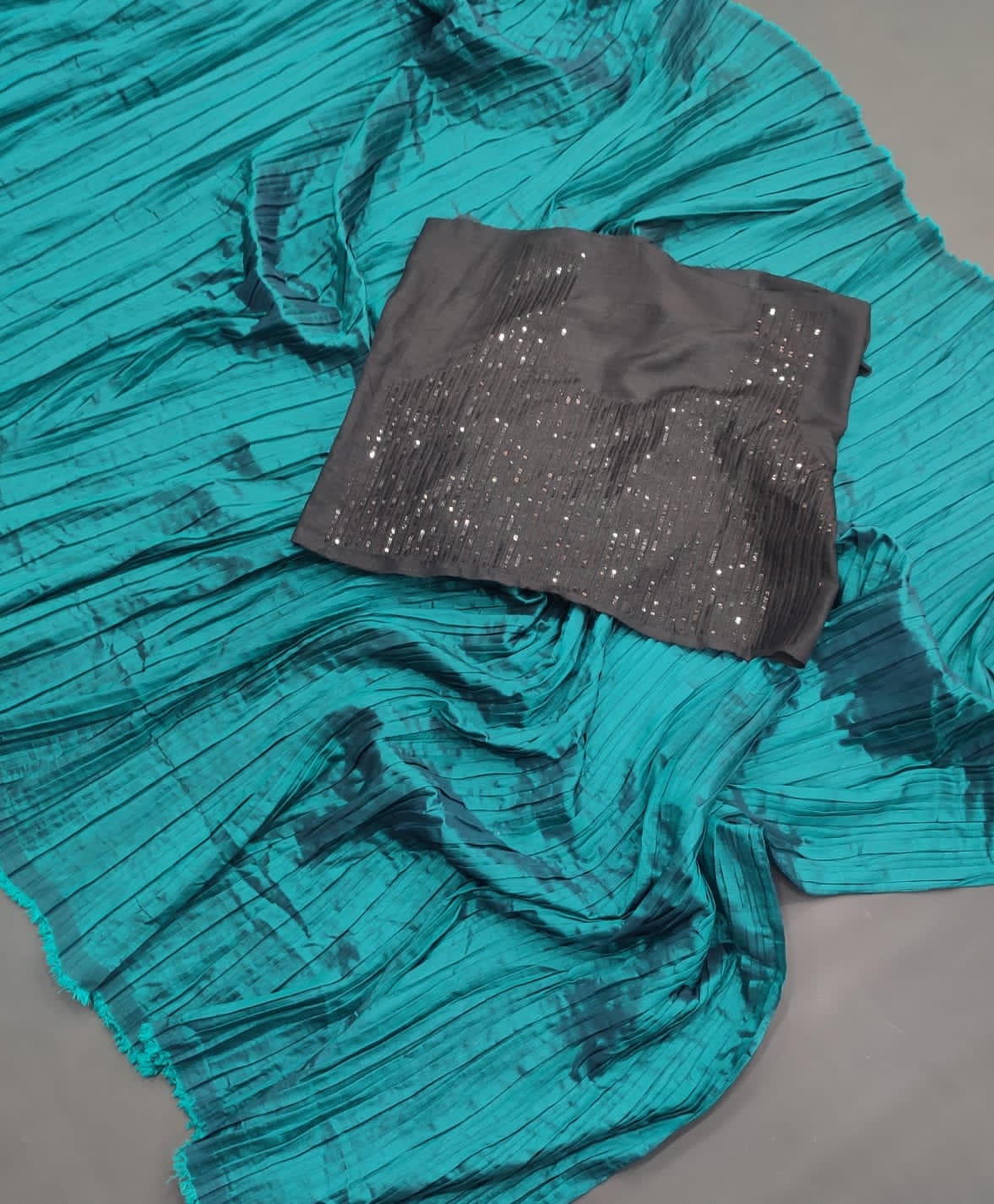 Vichitra Silk Crushed Pleats sarees - Sheetal Fashionzz