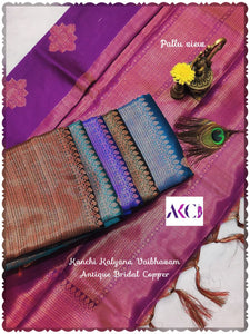 Akc Sarees Kanchi Kalyana Vaibhavam Copper series Bridal Antique pattu - Sheetal Fashionzz