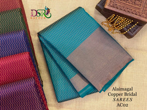 Dsr Alaimagal Bridal Copper Tissue Soft Silk Sarees - Sheetal Fashionzz