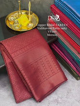 Load image into Gallery viewer, Dsr Copper Bridal Tissue 𝑆𝐴𝑅𝐸𝐸𝑆-Vaibhavam Pattu - Sheetal Fashionzz
