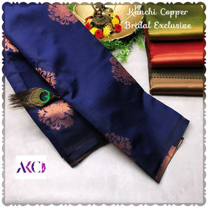 Akc Sarees Kanchi Bridal Copper Pattu - Sheetal Fashionzz