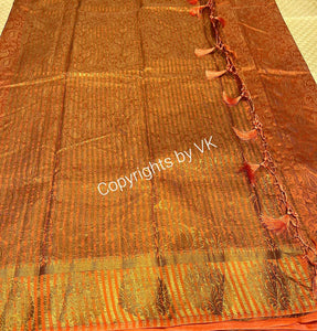 Vk Sarees Copper Butta Dupion Silk - Sheetal Fashionzz