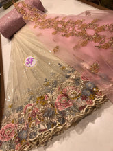 Load image into Gallery viewer, Netted self sequence Lehengas with heavy cut work border - Sheetal Fashionzz
